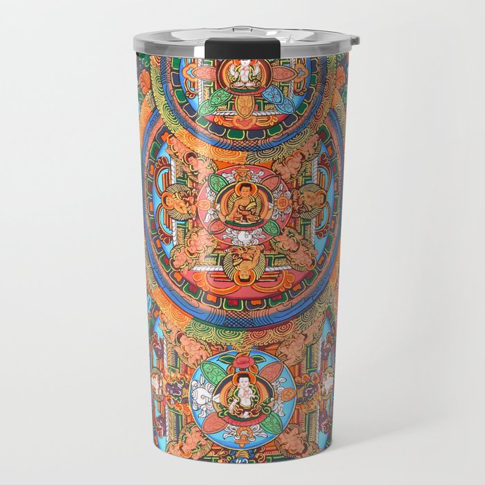 Triple Mandala Buddhist Art Travel Mug