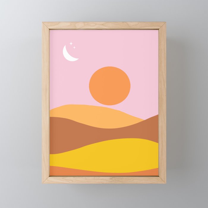 Minimalistic Arabian Desert Landscape Framed Mini Art Print
