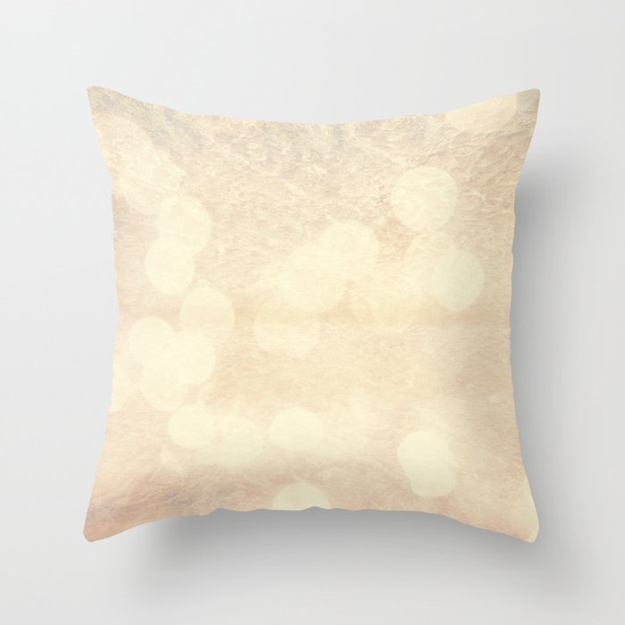 yellow cream bokeh renewing Throw Pillow