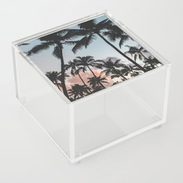 Honolulu, Hawaii, Tropical Palm Trees Acrylic Box