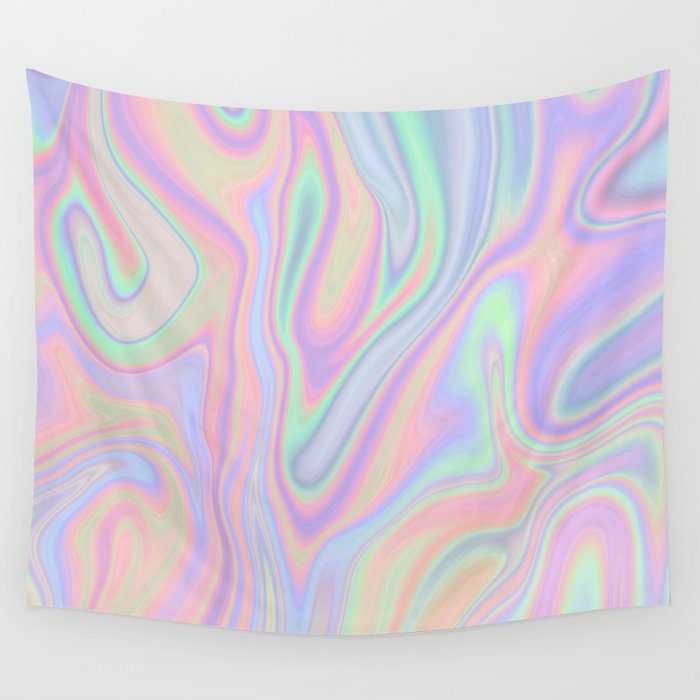 Liquid Colorful Abstract Rainbow Paint Wall Tapestry