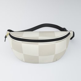 Checkerboard Check Checkered Pattern in Mushroom Beige and Cream Fanny Pack
