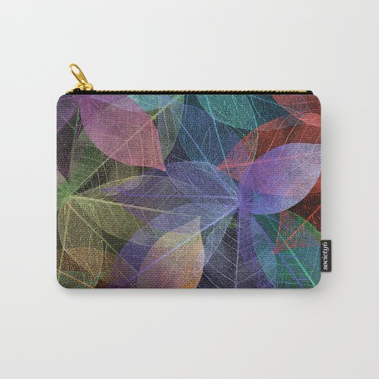 Colored Leaf Pattern 2 Carry-All Pouch