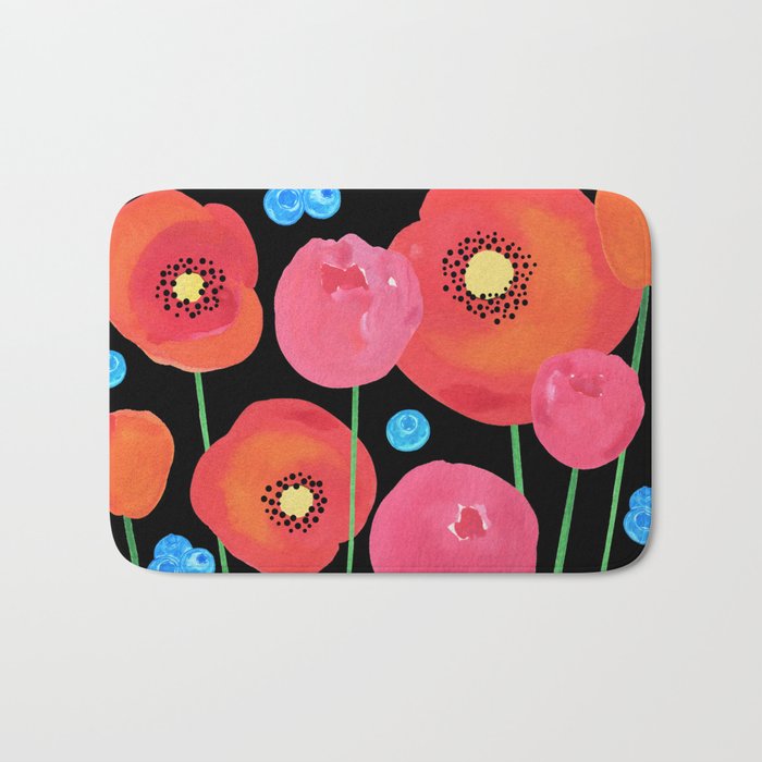 Poppies and Peonies Bath Mat