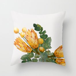 Protea and Billy Flowers Throw Pillow