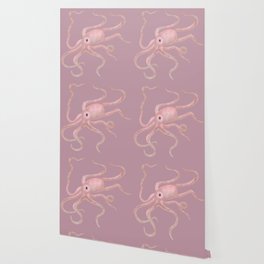 Pink Octopus Art Design Wallpaper