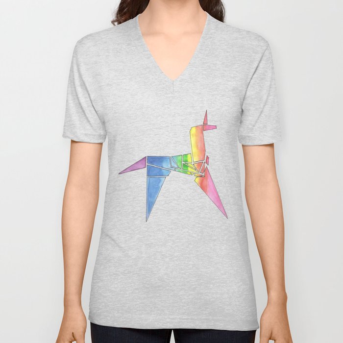 Origami Unicorn - Blade Runner V Neck T Shirt