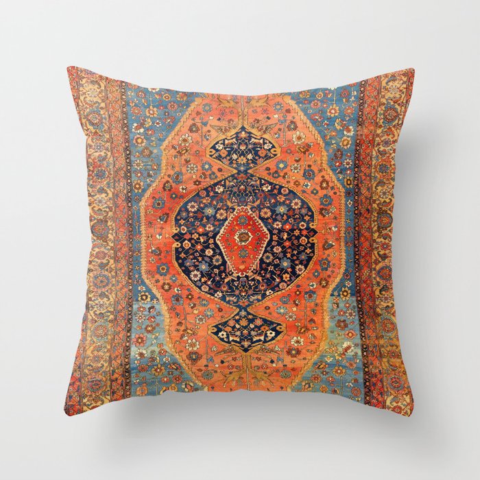 Northwest Persian Antique Carpet Print Throw Pillow
