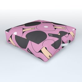 Ping Pong / Table Tennis Pattern (Pink) Outdoor Floor Cushion