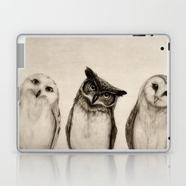 The Owl's 3 Laptop & iPad Skin | Animal, Curated, Owl, Ink Pen, Nature, Illustration, Owls, Drawing, Graphite 