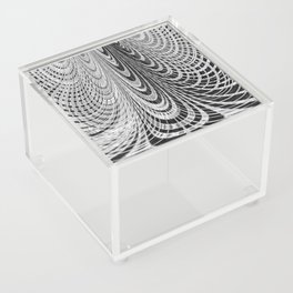 Wavy Black And White Grid Line Design Pattern Acrylic Box