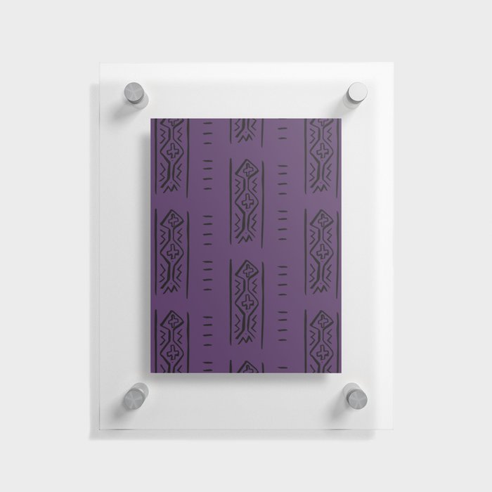 Mud Cloth Mercy Purple and Black Pattern   Floating Acrylic Print