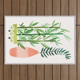 Bamboo and Fern Still Life Outdoor Rug