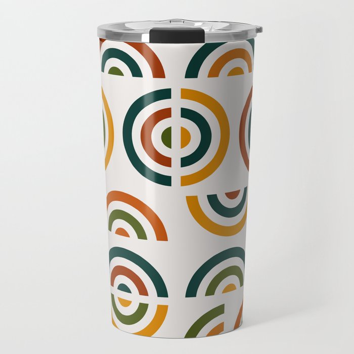 Mid century multicolor retro shapes 4 Travel Mug