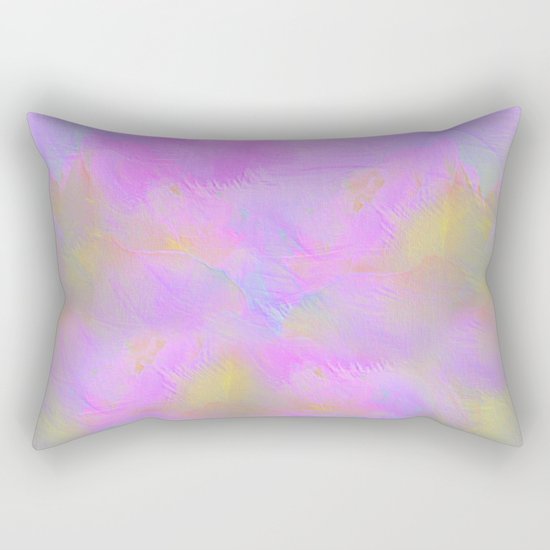 Bright Pastel Feathered Abstract Rectangular Pillow
