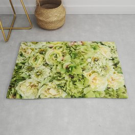 Green Flowers Rug