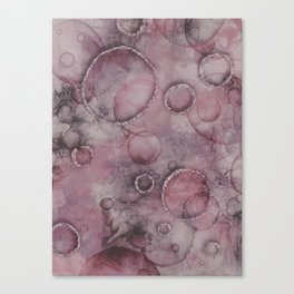 Elegant Glamour Alcohol Ink Marbled Painting Blush Pink Canvas Print