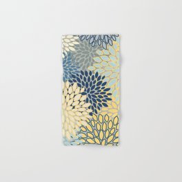 Floral Print, Yellow, Gray, Blue, Teal Hand & Bath Towel