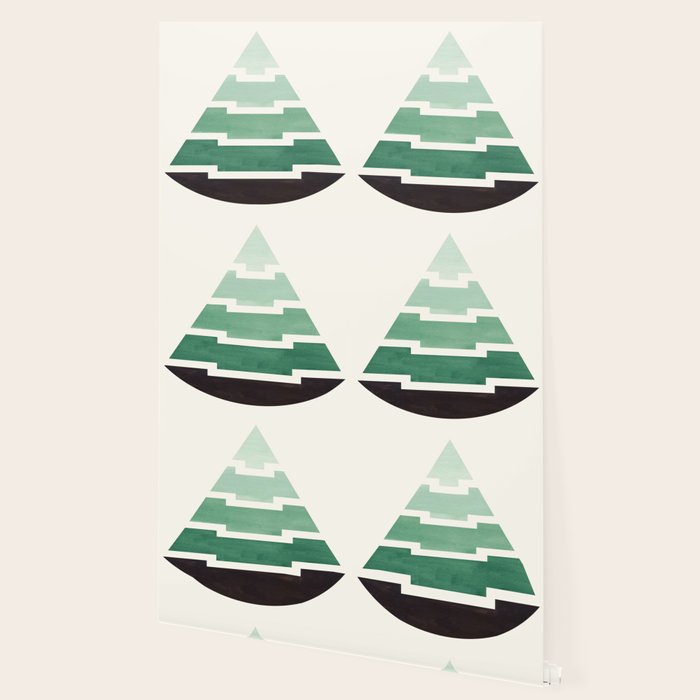 Marine Green Minimalist Abstract Aztec Geometric Pattern ...