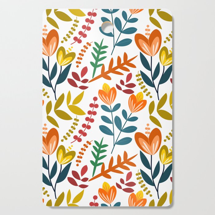 colorful flower seamless pattern Cutting Board