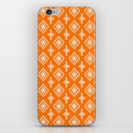 Orange and White Native American Tribal Pattern iPhone Skin