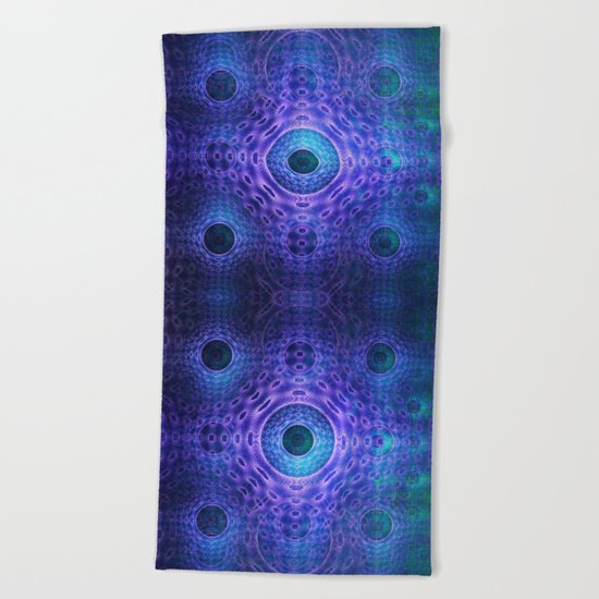 Groovy abstract with Circles and tribal patterns Beach Towel