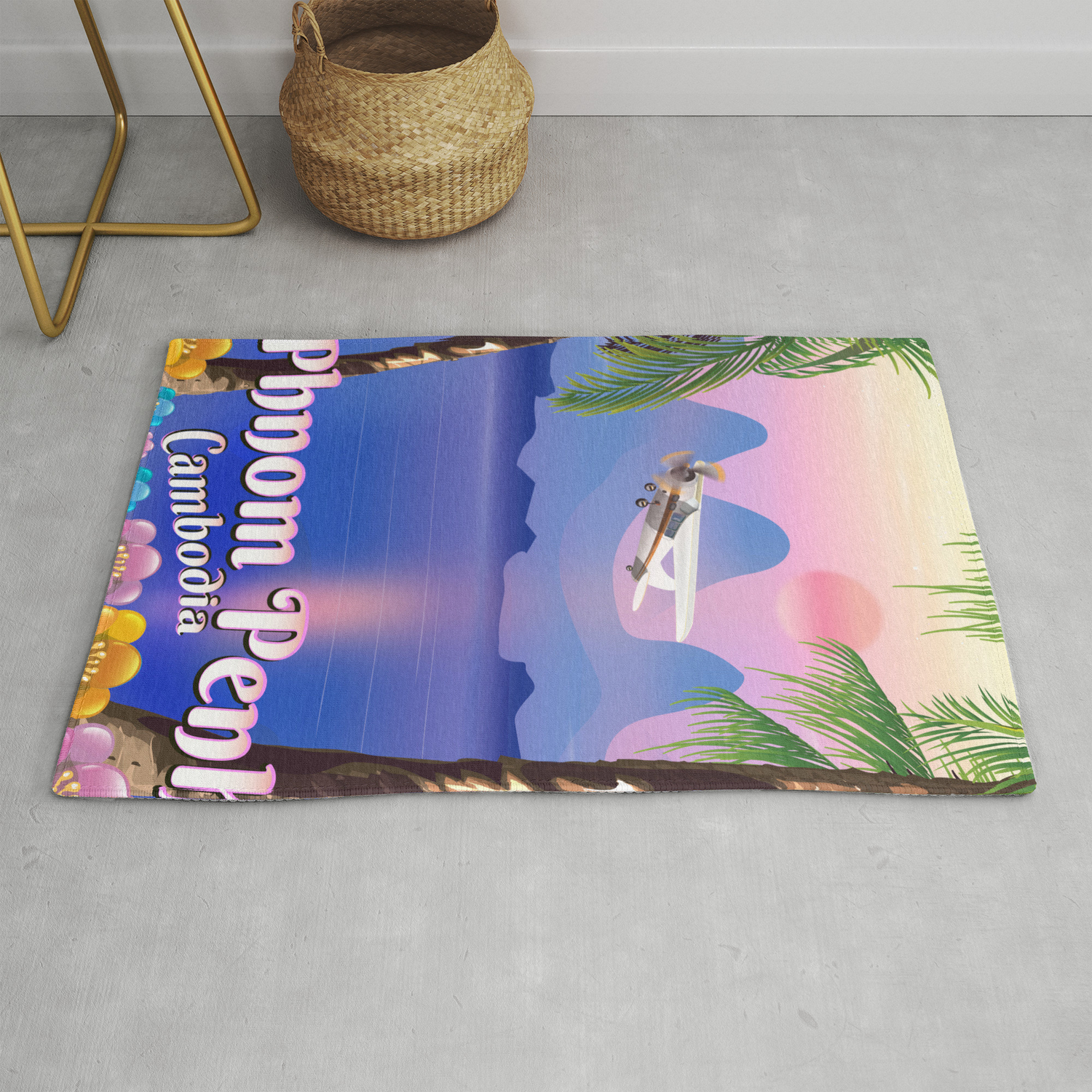 Phnom Penh Cambodia Travel Poster Rug By Nicholasgreen Society6