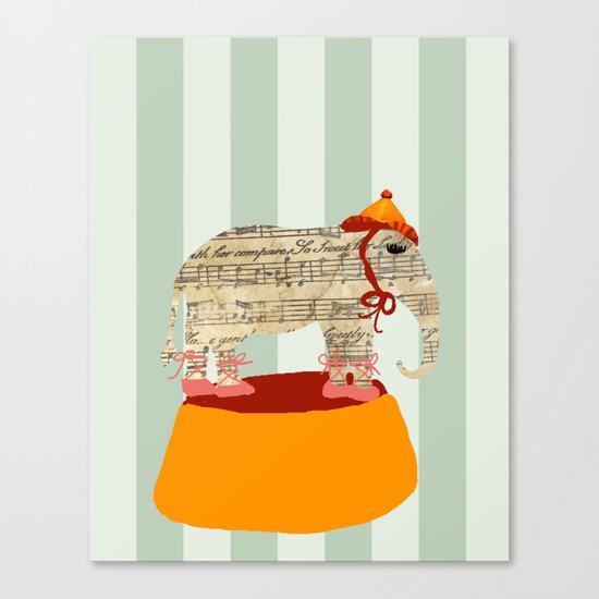 Dancing Elephant Canvas Print
