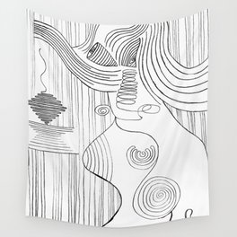 Abstract Line Lady Wall Tapestry