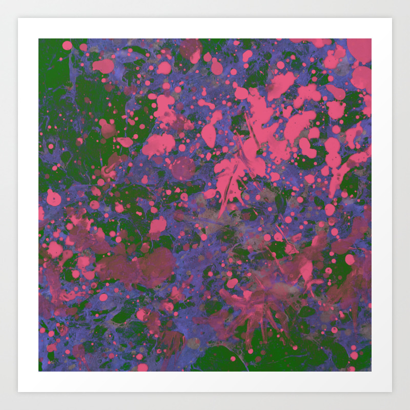 Emotional Pink Abstract Splatter Painting Art Print By Printpix