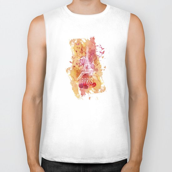 paris eiffel tower Biker Tank