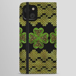 Shamrock Four-leaf clover with Triquetra iPhone Wallet Case