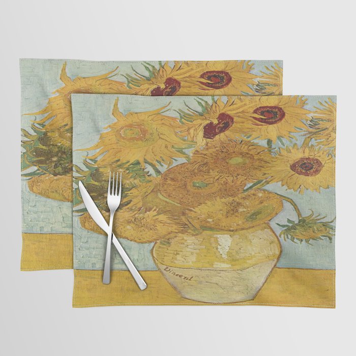 Vincent van Gogh's Sunflowers Placemat by Vintage Images Society6