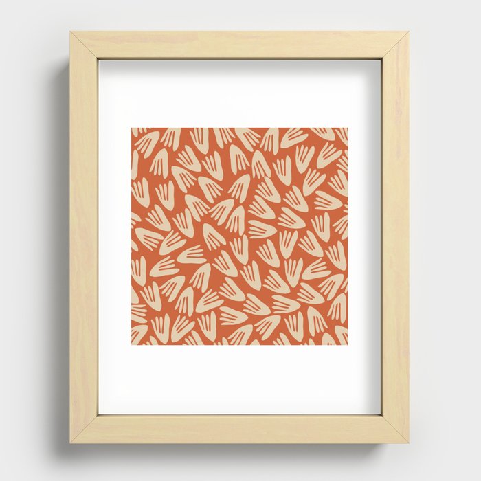 Papier Découpé Abstract Cutout Pattern 2 in Mid Mod Burnt Orange and Beige  Recessed Framed Print