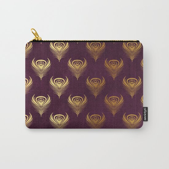 Purple gold peacock feather Carry-All Pouch