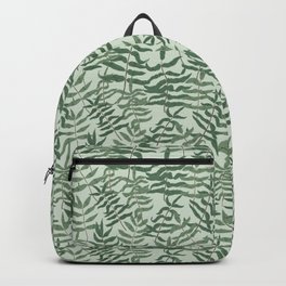 Ash - Green ash leaves on a green background Backpack