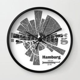 Hamburg Map Wall Clock