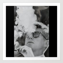 JFK Smoking with Shades John F. Kennedy President Art Print