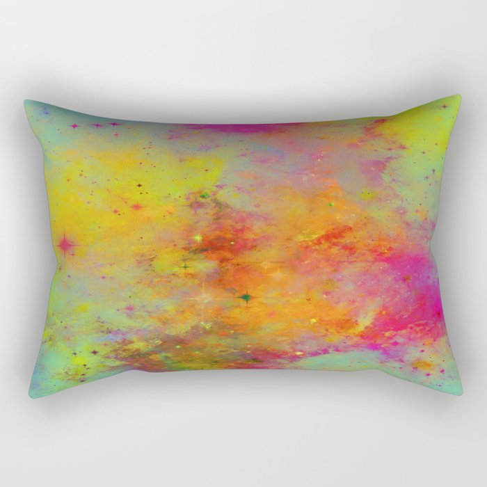 Rainbow Galaxy - Abstract, rainbow coloured space painting Rectangular Pillow
