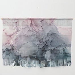 Blush and Paynes Gray Flowing Abstract Reflect Wall Hanging