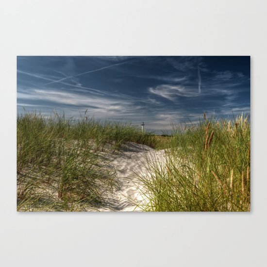 Light Tower and Dunes- Summer Beach Landscape #Society6 Canvas Print