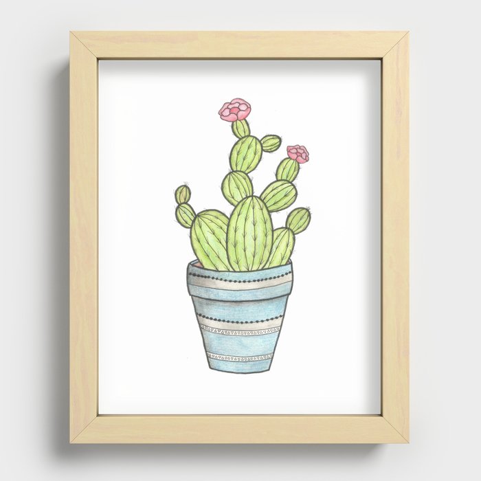 Sweet little cactus Recessed Framed Print