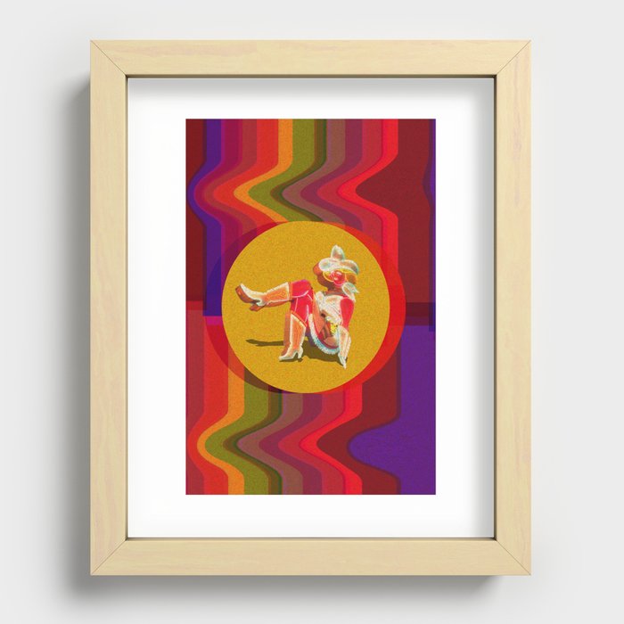 Retro Cowgirl Recessed Framed Print
