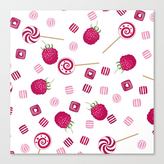 Candy sweets lollipops Raspberry Canvas Print