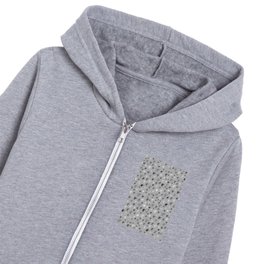 Black and White Star Doodles over Gray Kids Zip Hoodie