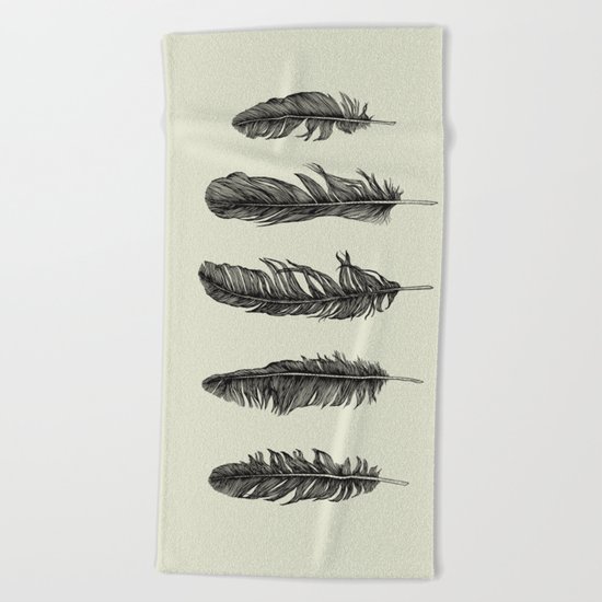 Lucky Five Feathers Beach Towel