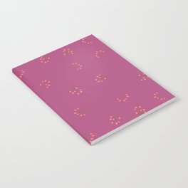 Branches With Red Berries Seamless Pattern on Magenta Background Notebook