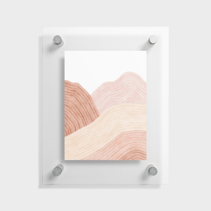 Neutral pastel mountains Floating Acrylic Print