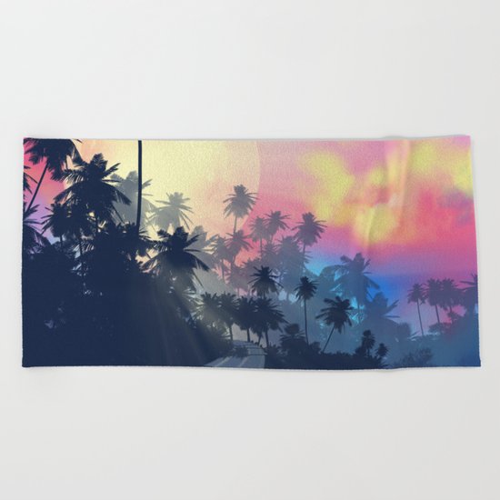 summer palms Beach Towel