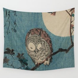 Vintage Japanese Owl Wall Tapestry